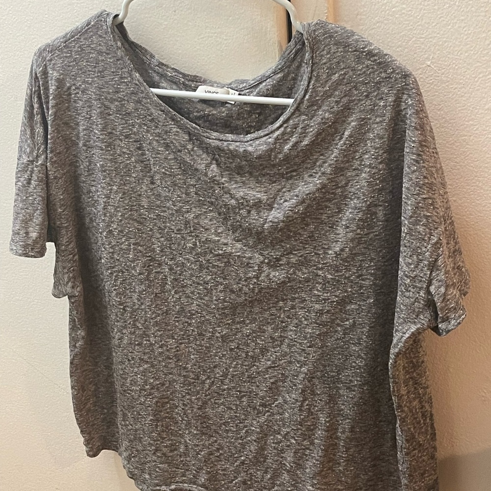 Vince Stripe 403 CBL Silk Blend Short Sleeve Tee